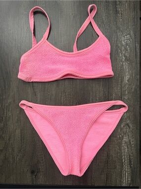 Hunza G Bubble Gum Pink Two-Piece Bikini Set